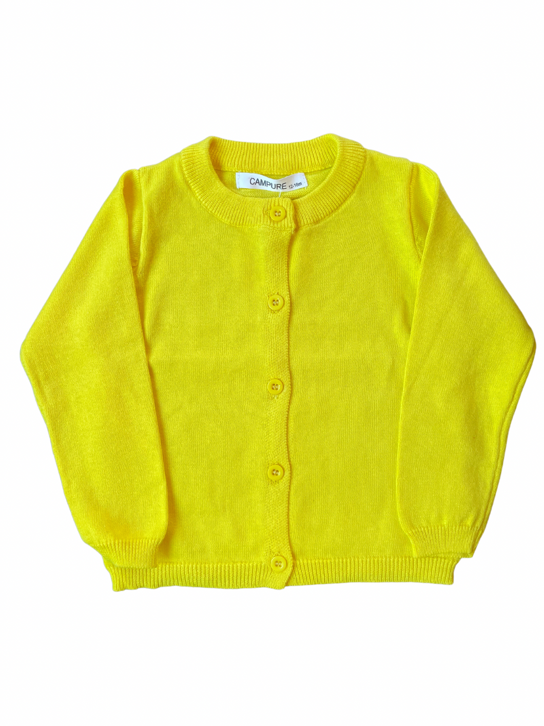 Button Cardigan-Yellow