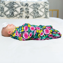 Load image into Gallery viewer, Painted Peony Swaddle Blanket
