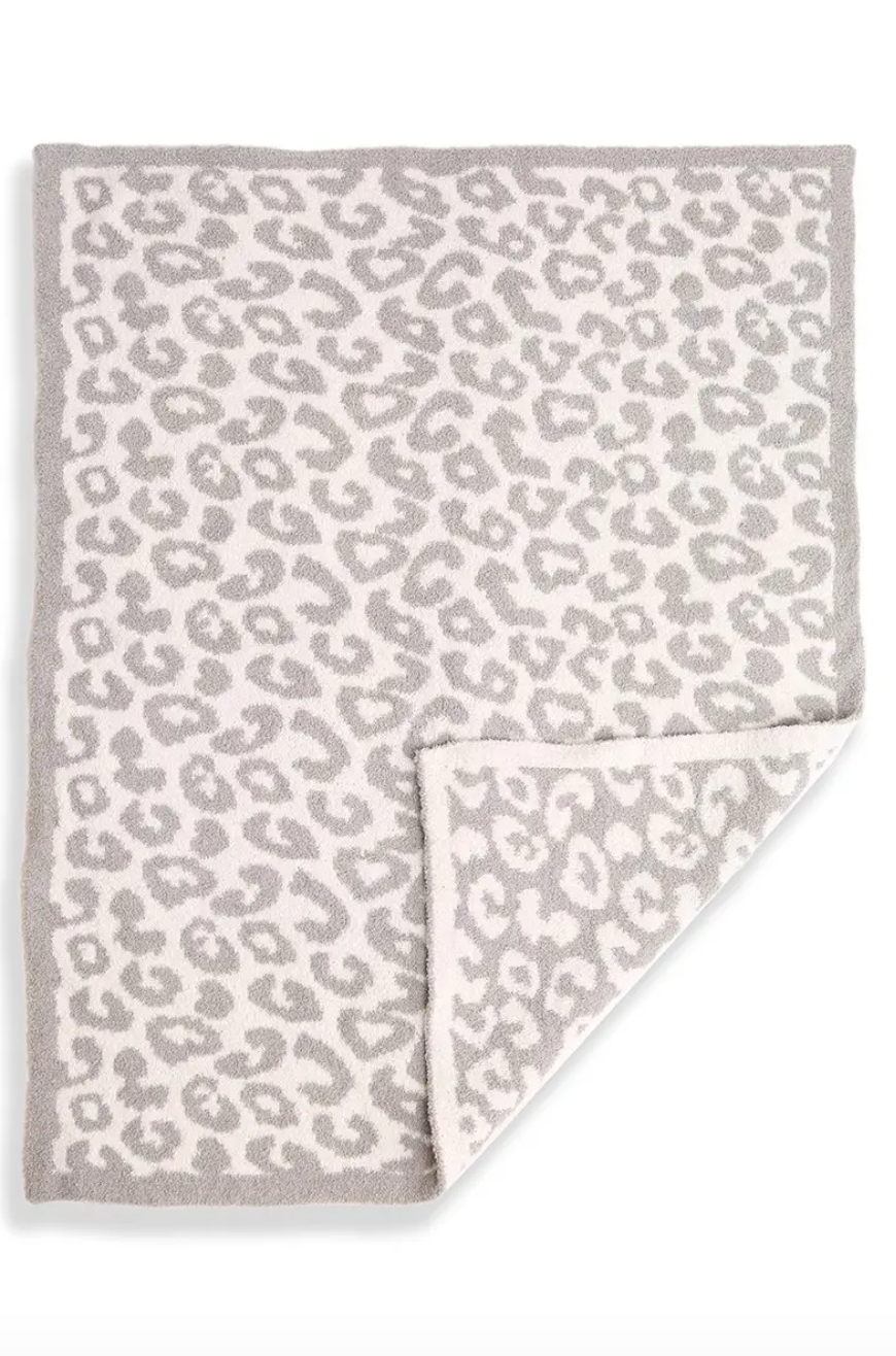 Kids Leopard Blanket- Grey