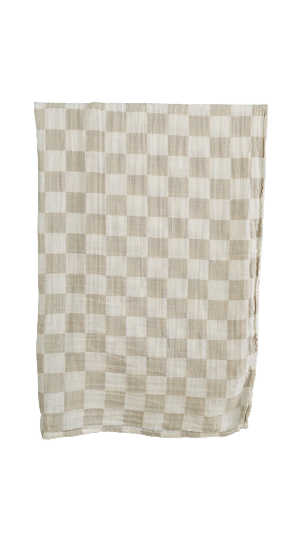 Taupe Checkered Swaddle Blanket