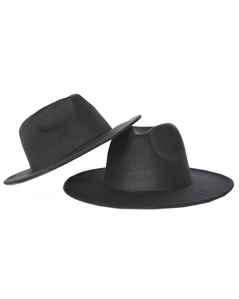Flat Brim Hats-Black