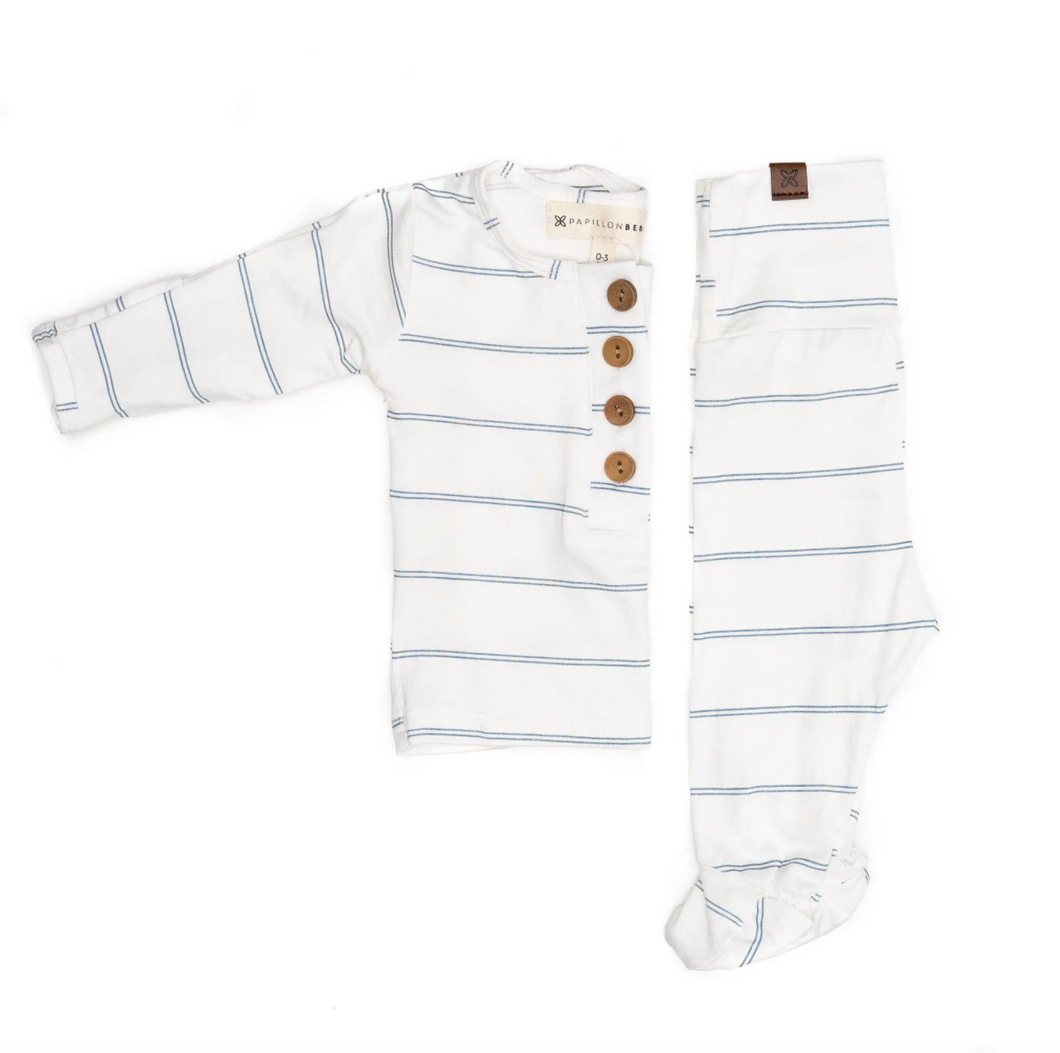 Baby Knits Top and Bottom- Dusk Stripe