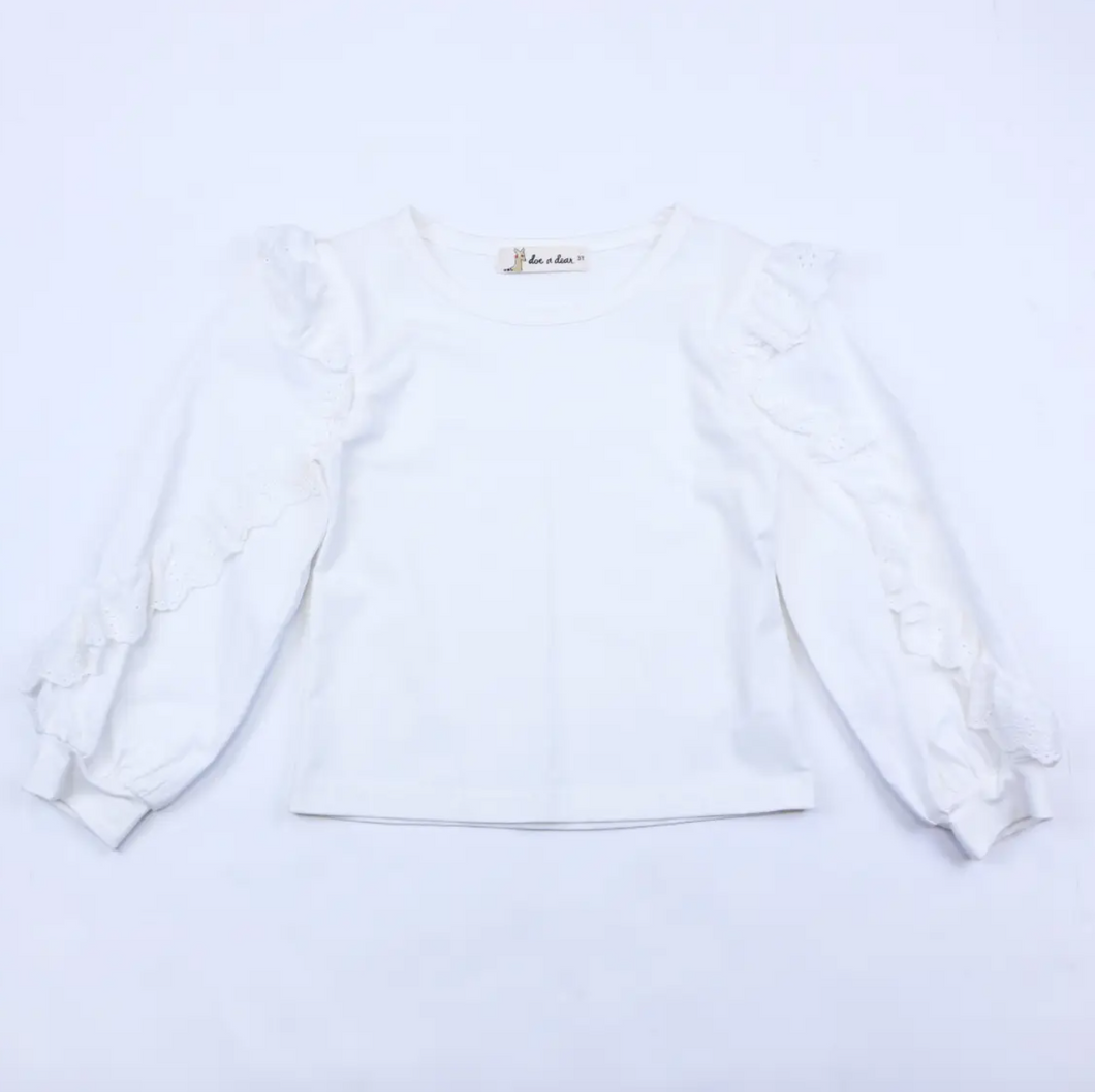 White Ruffle Top