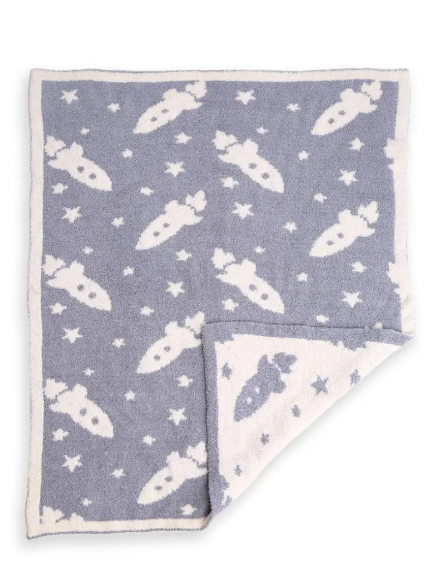 Kids Rocket Blanket- Blue