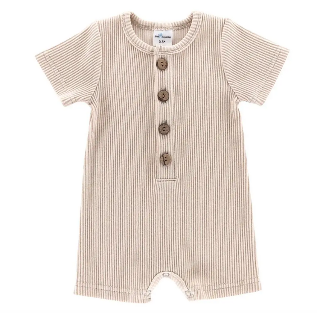 Oat Ribbed Romper