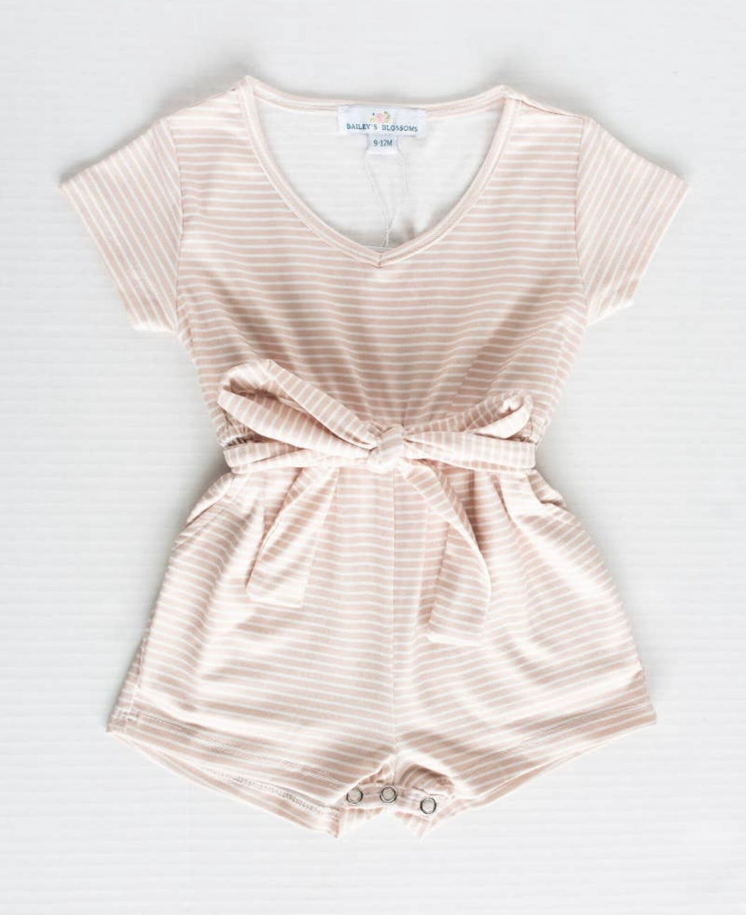 Tan Striped Romper